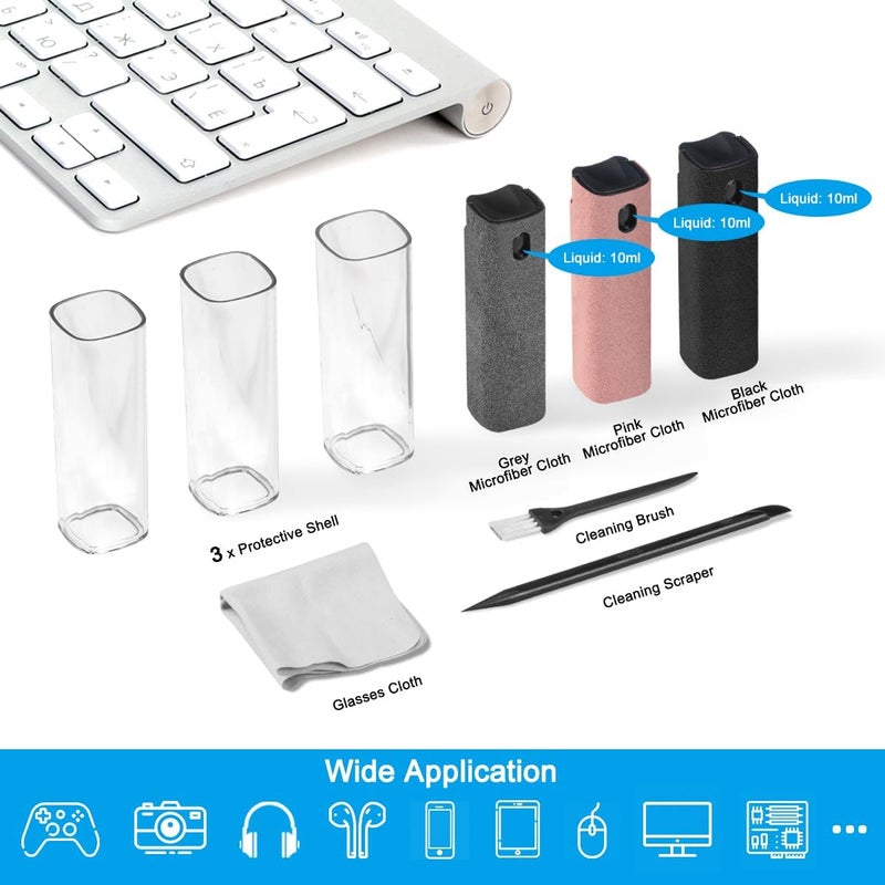 walrfid 3Pcs Laptop Cleaner, Computer Screen Cleaner Spray and Wipe, Electronic Laptop Cleaning Kit for iPad, iPhone, Cellphone, Monitor, MacBook Pro, Car Display, Tablet, TV, Kindle, Grey Pink Black - Image 4